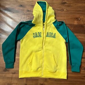 Vintage Jamaica hoodie in apropos yellow and green